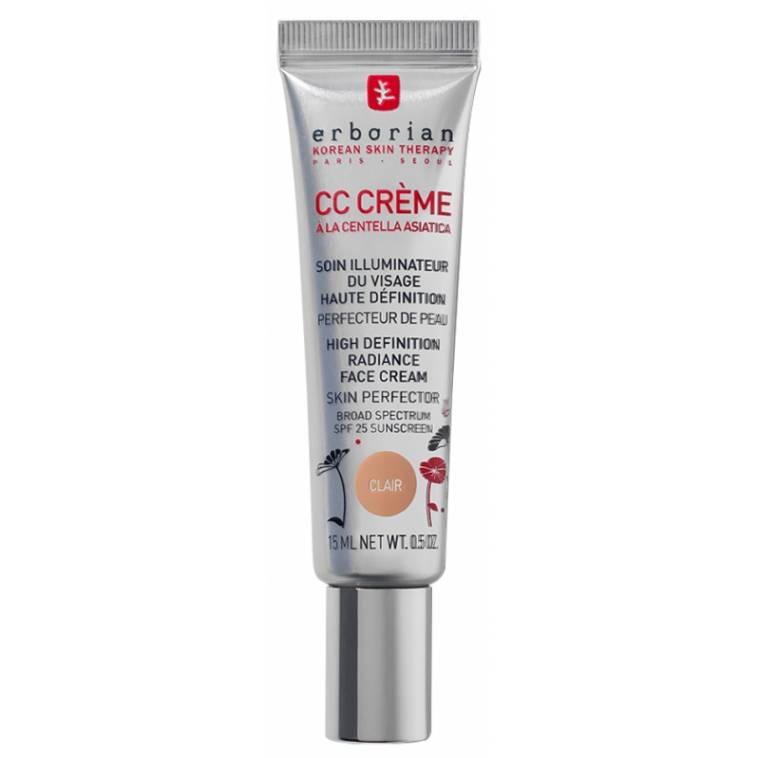 erborian CC Cream - Base de maquillaje hidratante de cobertura media con FPS25 para todo tipo de piel